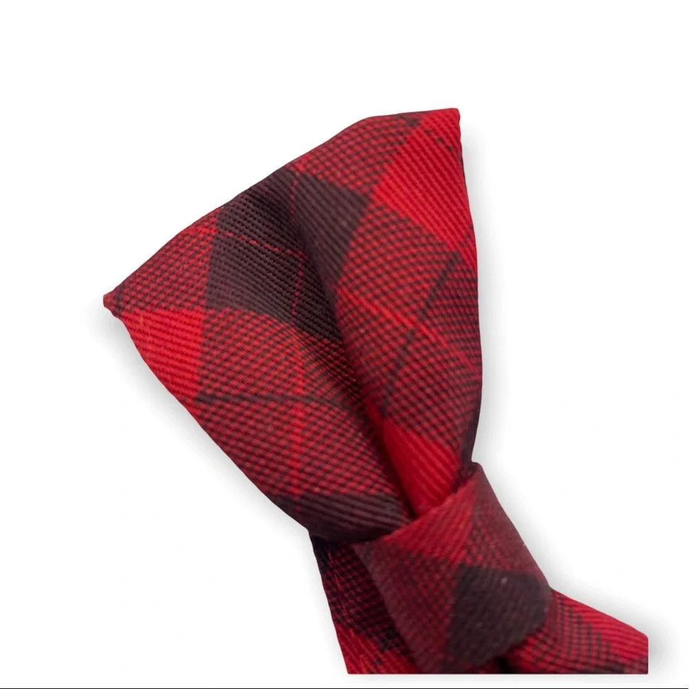 Red and Black Plaid Kids Bow Tie